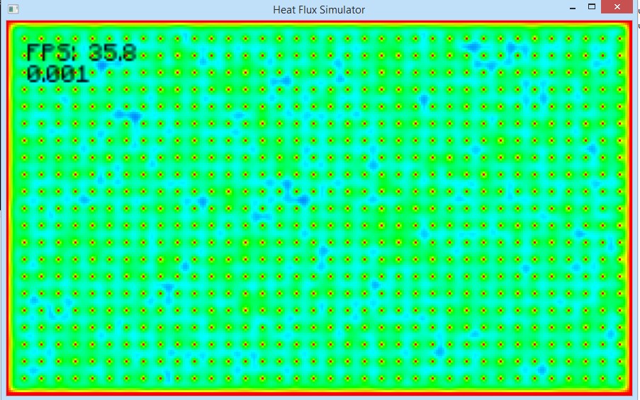 Fixed-temperature points, evenly distributed throughout the simulation grid Fixed-temperature points, evenly distributed throughout the simulation grid