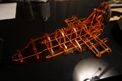 The laser-cut Space Shuttle model