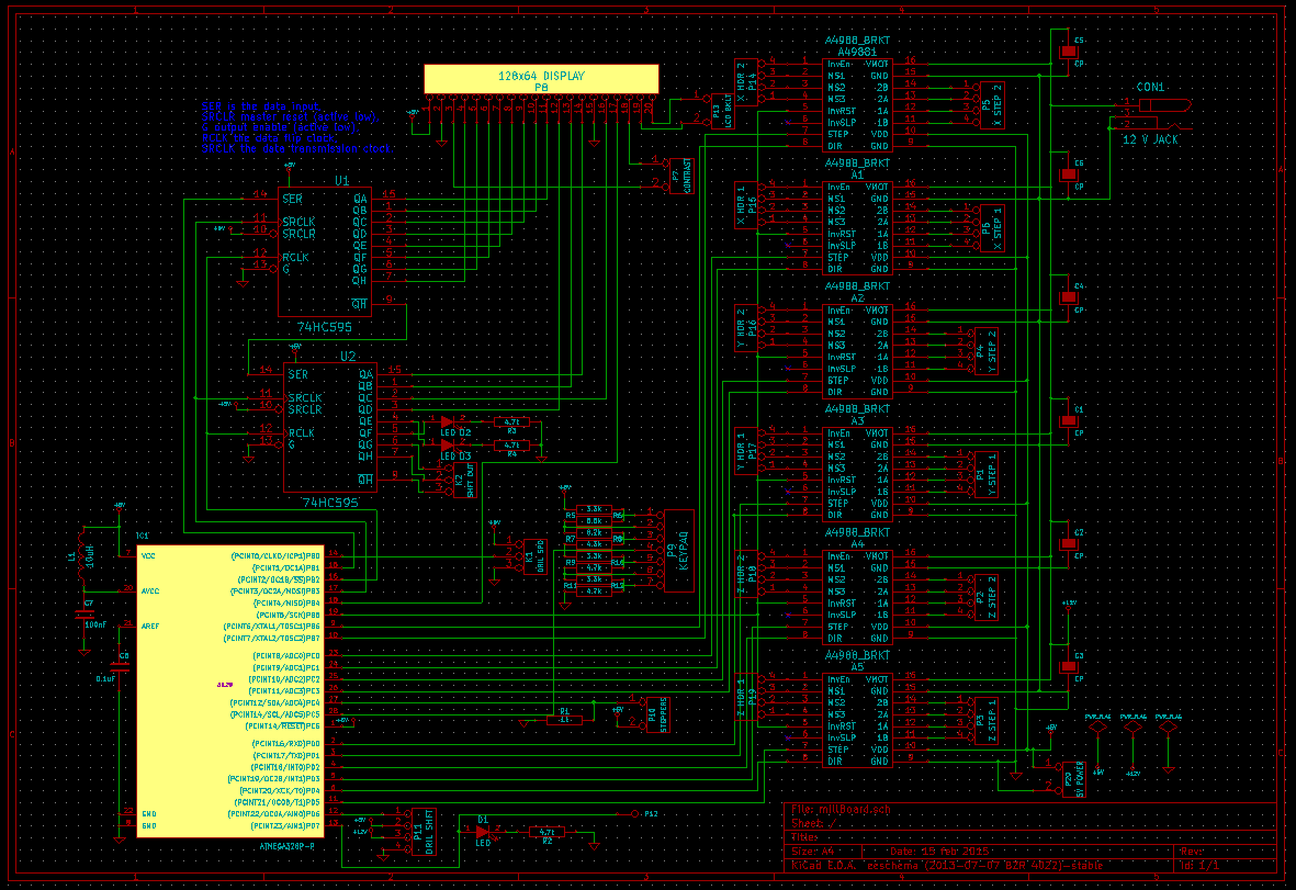 The final KiCad schematic, after adding in all the design elements I desired in this board.