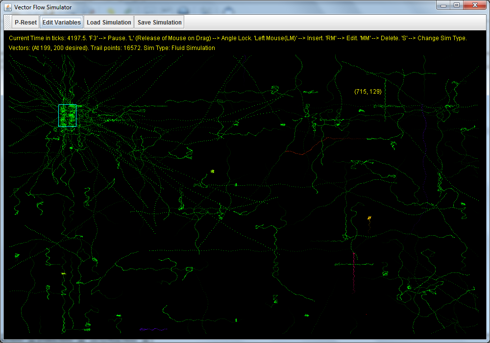 Particle simulation with non-euclidean (grid) space